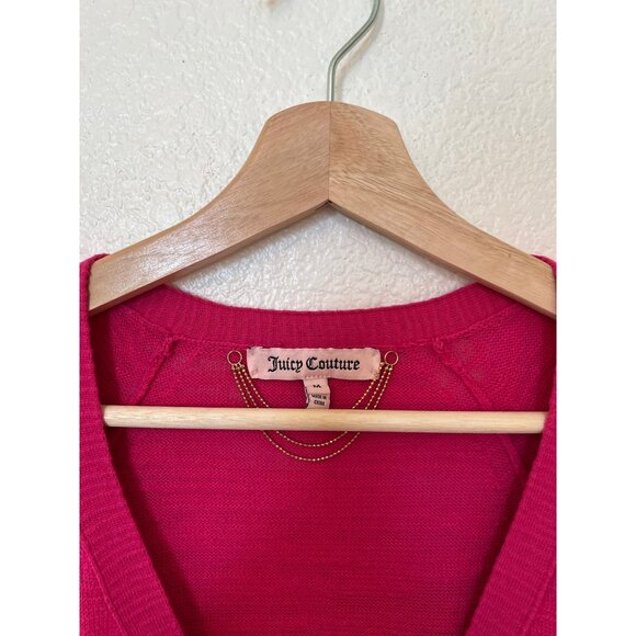 Juicy Couture Womens Medium Cardigan Sweater Pink Long Sleeve Pre-Owned - Picture 2 of 4